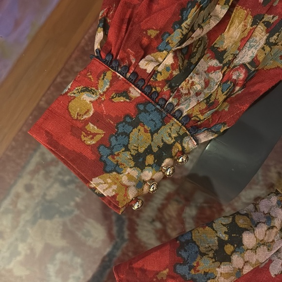 TRISH SCULLY , brand new , Floral pattern Red Midi Dress size S - Picture 5 of 11